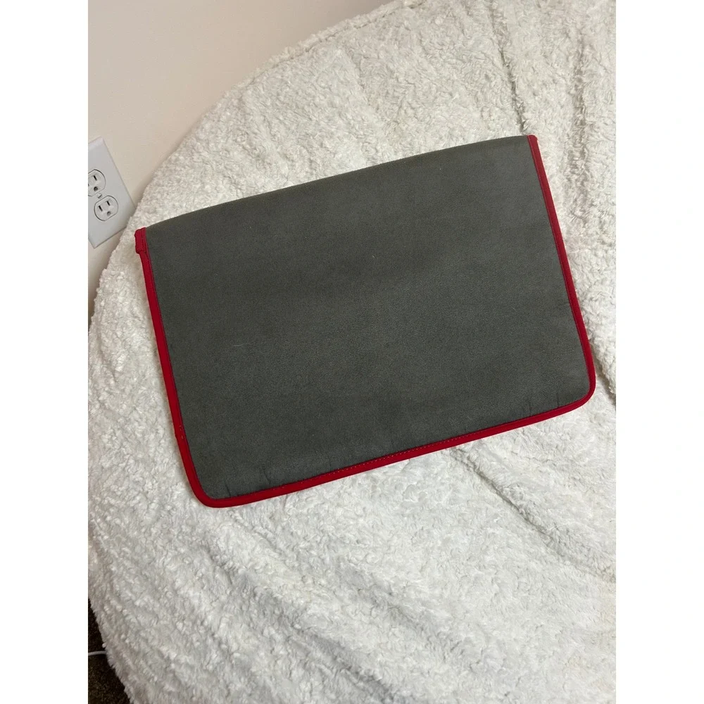 Chick fil A‎ Soft Computer case Folder Document Organizer Gray Red Snap Closure
